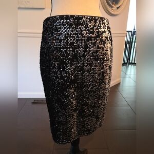 Joseph Ribkoff Sequin Skirt 8 Two Tone Slip On